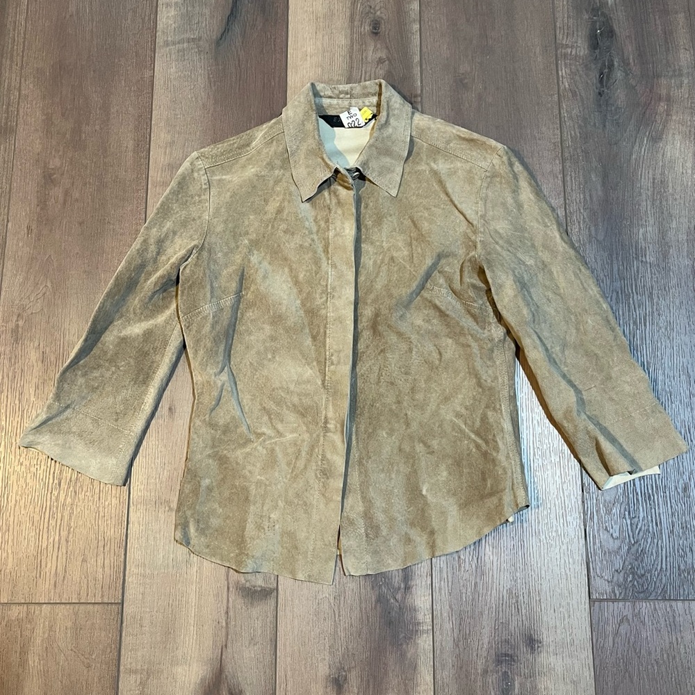 Express Women’s Vintage Brown Suede Button Down Shirt